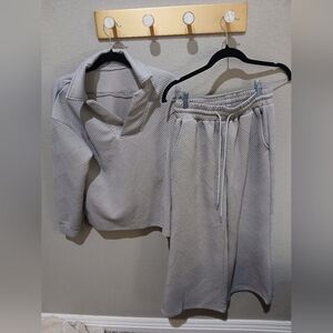 Textured Grey Loungewear Set